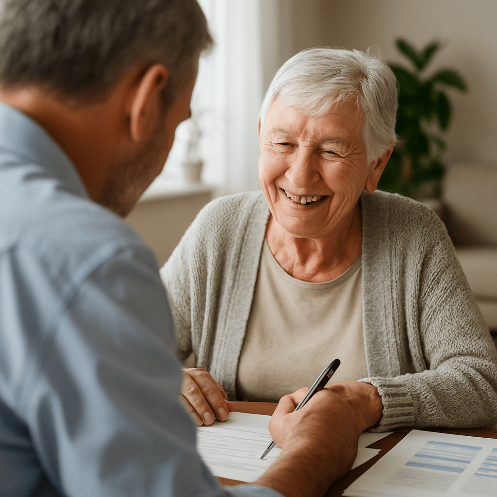 Older couple receiving aged care services support in Australia