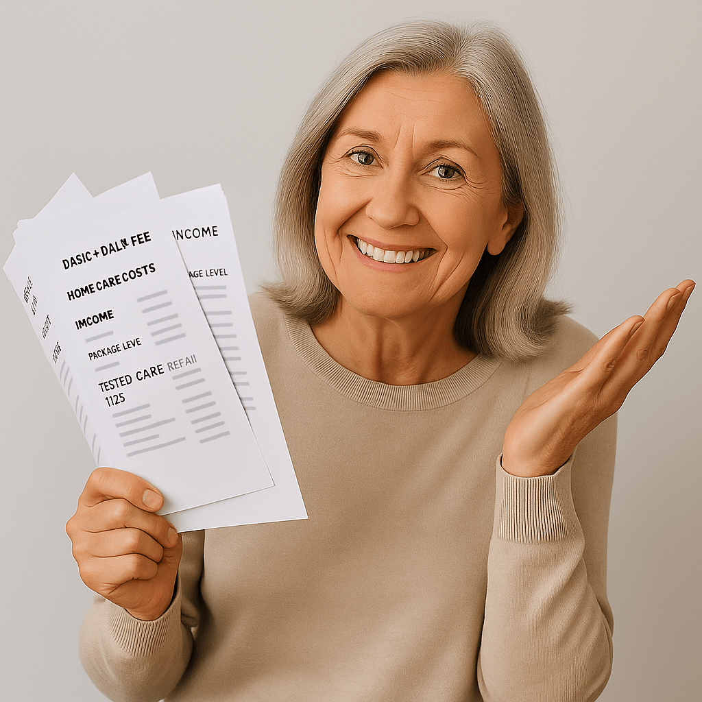 Easy-to-use home care fee calculator interface